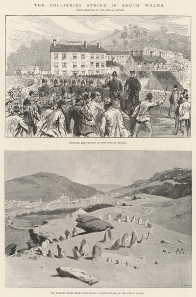 La grève des mines de charbon au sud du Pays de Galles - Charles Auguste Loye